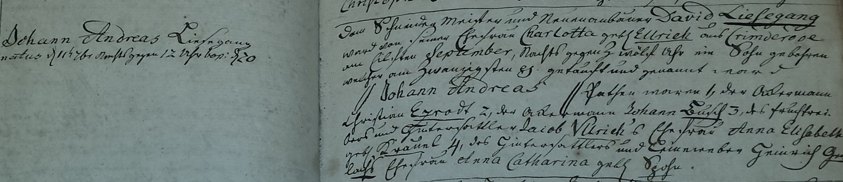Johann Andreas Liesegang *1801 Salza und Familienmitglieder